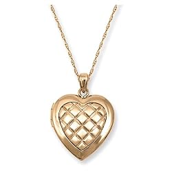 14k Yellow Gold Heart Locket, 18″
