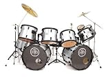 HB Kick Drum Midnite Series 22x16x20 Bass Drum Black Hardware - Silver Cloud