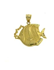 Dazzlers Solid 14 karats Gold Angelfish Charm Pendant available in three colors from jewelsberry (weights: 5.3 grams only)