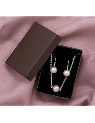 925 Sterling Silver Cultured Freshwater Pearl Necklace and Earring Set