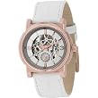 Fossil Men's White Strap Skeleton Silver Dial Watch Model ME3002