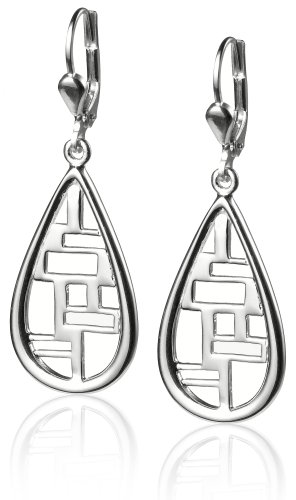 Sterling Silver Windows Collection Teardrop Earrings by Zina