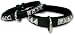 16 inch Pyramid Leather dog collar - black leather dog collar for your pet