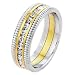 Unisex Two-Tone CZ Diamond Eternity Ring Band