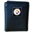 Pittsburgh Steelers Executive Leather Trifold Wallet in a Box - NFL Football Fan Shop Sports Team Merchandise
