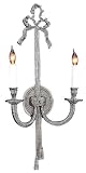 Bow/Tassel 21 High Pewter Two Light Wall Sconce