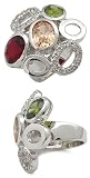 Art Deco Multicolor CZ Right Hand Ring