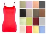 Cotton/Spandex Camisole Cami with Built in Shelf Bra and Adjustable spaghetti straps in 16 colors (Click for colors)
