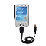 Coiled Power Hot Sync and Charge USB Data Cable w/ Tip Exchange for the HP iPAQ h2200 - Gomadic Brand