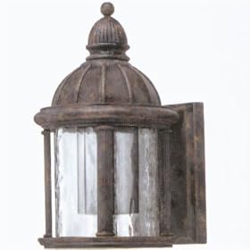 Hinkley Lighting 1786FB-DS Capitol Dark Sky 1 Light Outdoor Wall Light in Forum Bronze with Clear Water glass