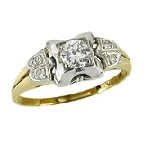 14K Antique Diamond Engagement Ring, circa 1930s