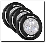 Tools & Hardware : Sylvania Dot-It Self-Adhesive Bright White LED Light, Black, 3-PACK