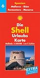  : Shell Urlaubskarte Spanien 6. Mallorca, Menorca, Ibiza, Formentera. 1 : 200 000