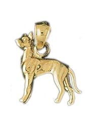 Dazzlers Solid 14k Gold 3D Great Dane Dog Charm Pendant Available in three colors from jewelsberry (weights: 2.8 grams only)