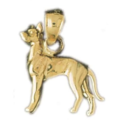 Cheap Girls Jewelry Dazzlers Solid 14k Gold 3D Great Dane Dog Charm Pendant Available in three colors from jewelsberry (weights: 2.8 grams only) For Sale