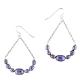 Sterling Silver Fwp Dangle Earrings - Peacock