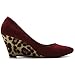 Ollio Women's Platform Shoe Faux Suede Wedge Multi Color Mid Heel Closed Toe Pump