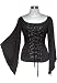 Black Stretchy Sexy Lace Up Corset Jersey Top