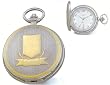 Pocket Watch - 14k Gold-plated Two-tone Black Arabic Numerals White Dial Pocket Watch