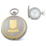 Charles-hubert ,Pocket Watch - 14k Gold-plated Two-tone Black Arabic Numerals White Dial Pocket... by Goldfinger