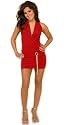 Sexy Short Mini Dress with O-ring Belt Accent from Hot Fash Dresses - OXYGEN Red