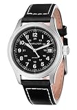 Hamilton H68481733-IV Khaki IV Black Dial Leather Men's Military Time Display Watch