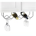 Spectrum 49170 Under Cabinet Wine Rack and Stemware Holder, 6-Bottle/6-Stems, Chrime
