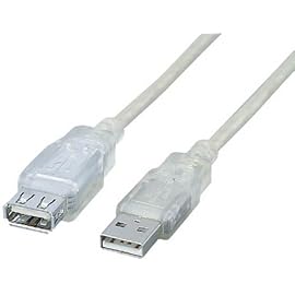 ELECOM スケルトンUSB延長ケーブル USB(A)オス-USB(A)メス 1.0m クリア USB-EACR