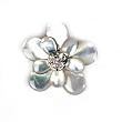 STERLING SILVER STONE PENDANT - 24mm White Mother of Pearl
