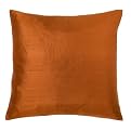 Home Solid-Color Silk Toss Pillow - Paprika