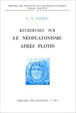 Recherches sur le néoplatonisme après Plotin