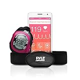 Pyle Fitness Smart Watch and Heart Rate Monitor; Bluetooth LE Heart Rate Sensor Works with Polar, ALA Coach, MotiFit and Strava Goal Tracking Apps For iPhone iPhone 6 & Android Phones (Pink)