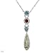 Necklace With 10.35ctw Precious Stones - Genuine Amethyst, Clean Diamonds, Garnet and Topazes Well Made in 14K Two tone Gold. Total item weight 12.2g Length 18in