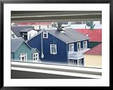 Buildings from Room at Hotel Odinsve, Reykjavik, Iceland Styles Framed Art Poster Print by Jonathan Smith, 39x31