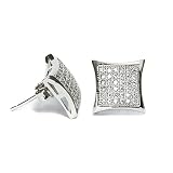 Bling Jewelry Sterling Silver Mens Micro Pave Cz Open Kite Earrings-11mm