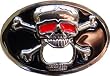 RED-EYED SKULL AND CROSSBONES Metal Bottle Opener Belt Buckle
