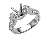 0.50 cts Round Diamonds Engagement Ring - Platinum, 14kt White or Yellow Gold