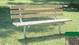 8' Inground Park Bench with Back and 2 x 4 x 8' Gray Recycled Plastic Planks