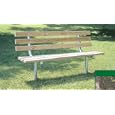 6' Surface Mounted Park Bench with Back and 2" x 10" x 6' Redwood Stained Pine Planks