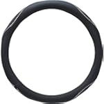 Grey Leather w/ Clear Prima Bella Crystals on Black Stripe Car Truck SUV Steering Wheel Cover - Universal
