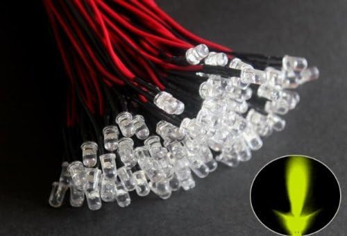 20Pcs 3mm Pre wired Warm White 12V LED LEDs 20cm DIY