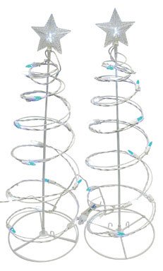 Celebrations Lighting E44G4R11 Led Spiral Tree Driveway Markers 2' - Blue white