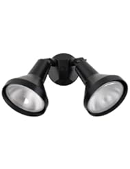 Home Improvement: Globe Electric 79008 300W 2 Light Halogen Outdoor Security Light Fixture, Black Finish - Globe Electric