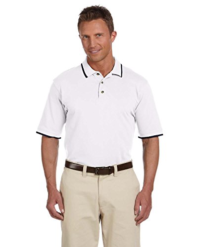 Harriton 6 oz. Short-Sleeve Pique Polo Shirt with Tipping