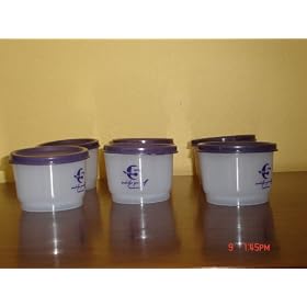 Tupperware Snack Cups Set of 6- Sheer and Blue by Tupperware