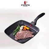 ルール健康フライパン 28cm x 28cm x 5cm 　四角形グリル　EN-628S 直火用