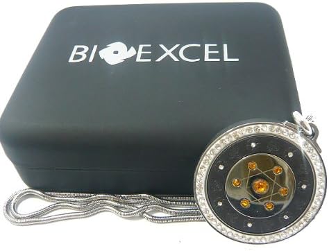 Bioexcel Premium Quantum Scalar Pendant - David Crystal Star Design - Orange + Free Bio Card + Free Anti Radiation Stickers