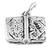 Sterling Silver One Sided Open Book Charm