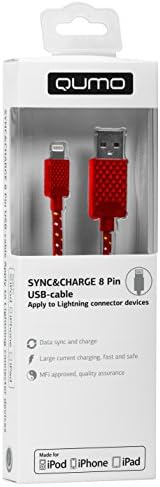 Qumo Fabric Braided Lightning Cable With Apple Mfi License Approved 1m Red