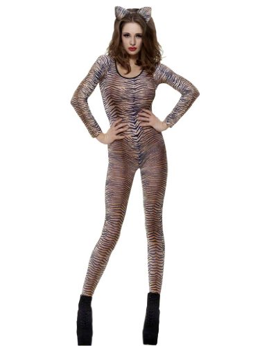 Tiger Print Bodysuit Adult Costume